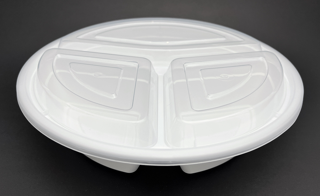 Closed lid view of RC348 white color round container