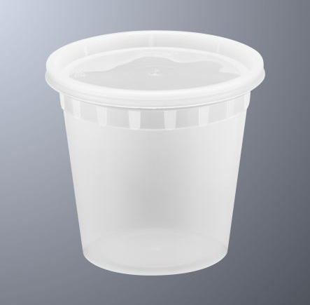Closed lid view of S24 clear color deli/soup container