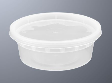 Closed lid view of S8 clear color deli/soup container