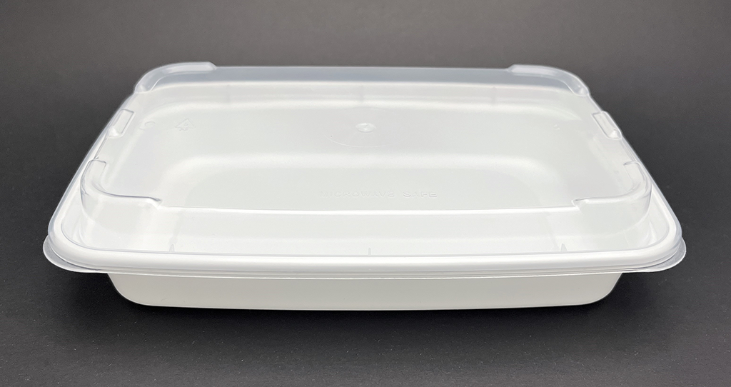 Closed lid view of T12 white color rectangular container